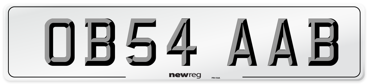 OB54 AAB Number Plate from New Reg